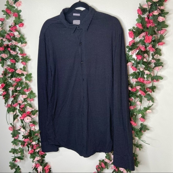 A-Frame StitchFix Black Polka Dot Slim Button Med - Picture 4 of 8